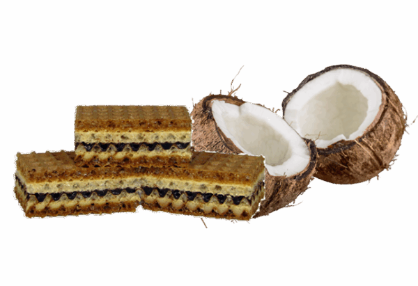 Wafle z kremem o smaku kokosowym