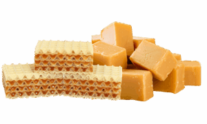 Wafle z kremem krówkowe