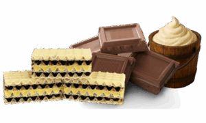 Wafle z kremem o smaku czekoladowo – śmietankowe (mieszanka)