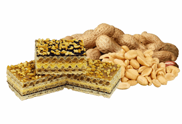 Wafle z kremem orzechowe