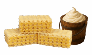 Wafle z kremem o smaku śmietankowym