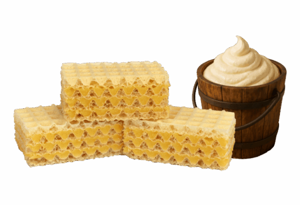 Wafle z kremem o smaku śmietankowym